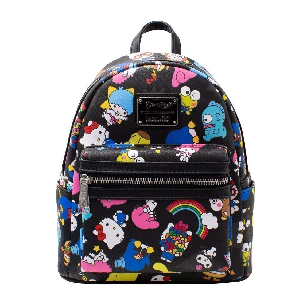 Loungefly Hello Kitty Sanrio Rainbow Kawaii Cute Characters AOP Mini Bac…